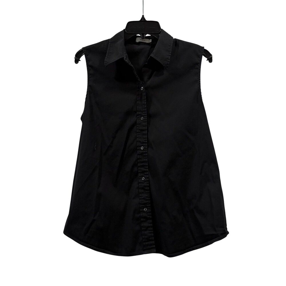 A.L.C. Black Button Up Twist Back Tank Top Size 8